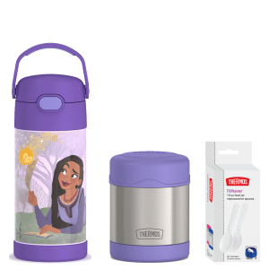 12oz Disney's Wish FUNtainer  Water Bottle & 10oz Food Jar Bundle